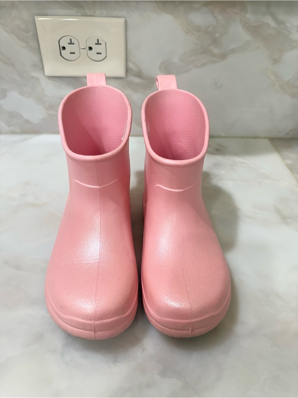 Kids Pink Rain Boots - Lightweight Waterproof Slip-On
